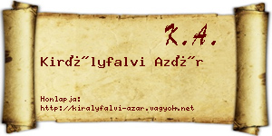 Királyfalvi Azár névjegykártya